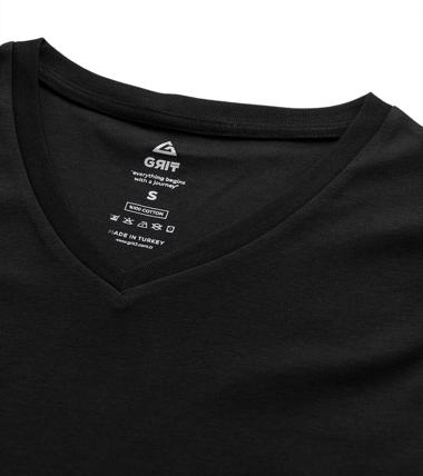 Bayan Siyah Formigal  V Yaka Erkek Sweatshirt