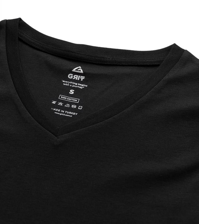 Bayan Siyah Formigal  V Yaka Erkek Sweatshirt