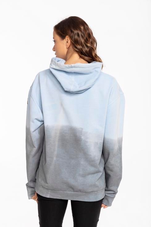 Bayan Dip Dye Blue Aspen Unisex Kapüşonlu