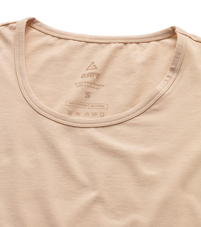 Bayan Bej Basic Tişört