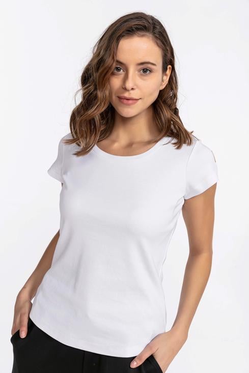 Bayan Beyaz Basic Tişört